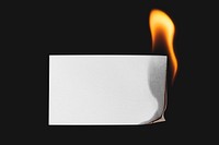 Burning paper, realistic flame with blank design space