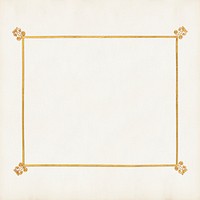 Classic gold border frame psd, off white background