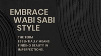 Textured blog banner template vector with embrace wabi sabi style text