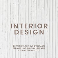 Textured social media template vector with interior design text