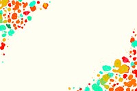 Cream frame vector with wax melted crayon art
