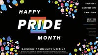 Happy pride month template vector with wax melted crayon art