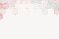 Pink marble collage element, off white design psd