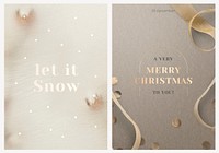 Christmas greeting poster template vector set