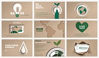 Save the planet templates vector for world environment day campaign set