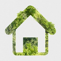 Green planted house symbol sustainable living concept