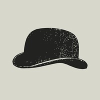 Retro bowler hat logo psd business corporate identity illustration