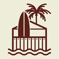 Surf club logo psd business corporate identity illustration