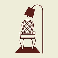 Retro armchair logo psd business corporate identity illustration