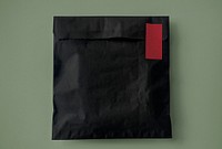 Black snack paper bag packaging corporate identity design