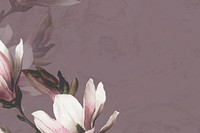 Magnolia border vector on purple background