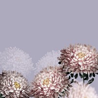 Aster border vector on purple background