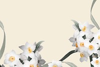 Easter border with daffodil vector