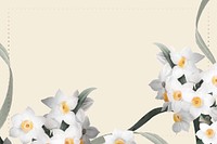 Wedding frame vector with daffodil border