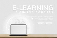 E-learning template vector future technology