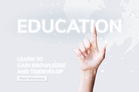 Global education template vector future technology