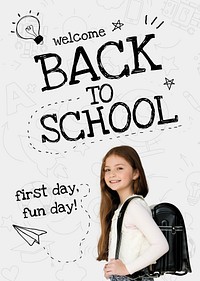 Back to school phrase with cute student