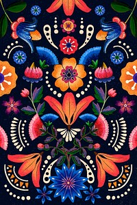 Mexican ethnic flower pattern psd