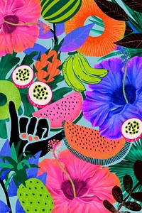 Colorful tropical pattern background vector