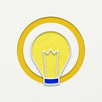 Creative yellow light bulb psd graphic for marketing