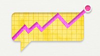 Pink line graph psd business growth graphic
