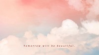 Sky and clouds vector blog banner template with inspiring quote