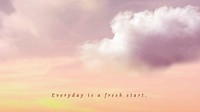 Sky and clouds vector blog banner template with inspiring quote