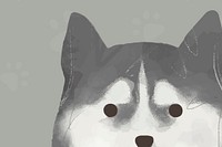 Siberian Husky dog background vector hand drawn illustration