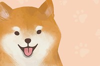 Shiba Inu dog background vector hand drawn illustration