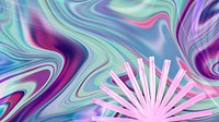 Colorful fluid art background with leaf