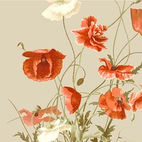 Vintage spring flower background vector illustration, remixed from public domain artworks