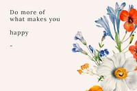 Vintage floral quote template vector illustration, remixed from public domain artworks