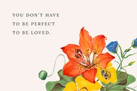 Vintage floral quote template vector illustration, remixed from public domain artworks