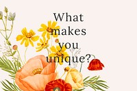 Vintage floral quote template vector illustration, remixed from public domain artworks