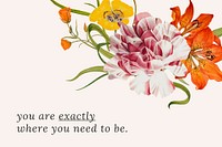 Vintage floral quote template vector illustration, remixed from public domain artworks