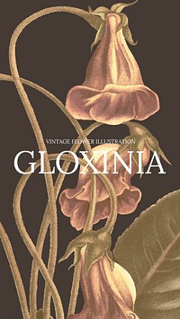 Floral hand drawn template vector with gloxinia background, remixed from public domain artworks