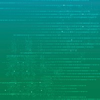 Green data technology background psd with binary code