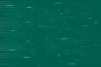 Green data technology background vector with circuit lines