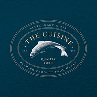 Aesthetic logo template psd for restaurant set, remixed from public domain artworks