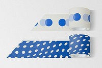 Blue washi tape in cute polka dot pattern