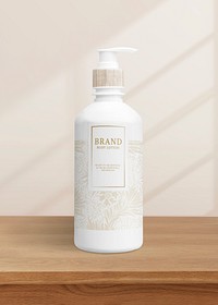 Body lotion bottle mockup psd in floral design for beauty brands