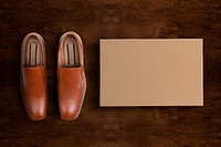 Brown leather shoes with box men’s business apparel