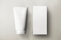 White skincare tube with packaging box for beauty brands