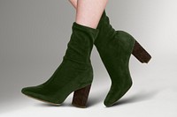 Velvet ankle boots with high heels women’s fashion