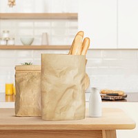 Grocery paper bag with bakery logo