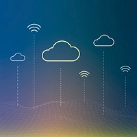 Cloud network system background vector for social media post