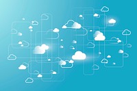 Cloud network system background vector for social media banner