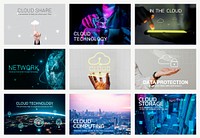 Digital technology template vector set for social media banner