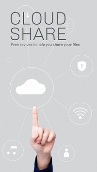 Cloud file sharing template vector connection technology for social media story