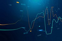 Global business background vector with stock chart in blue tone